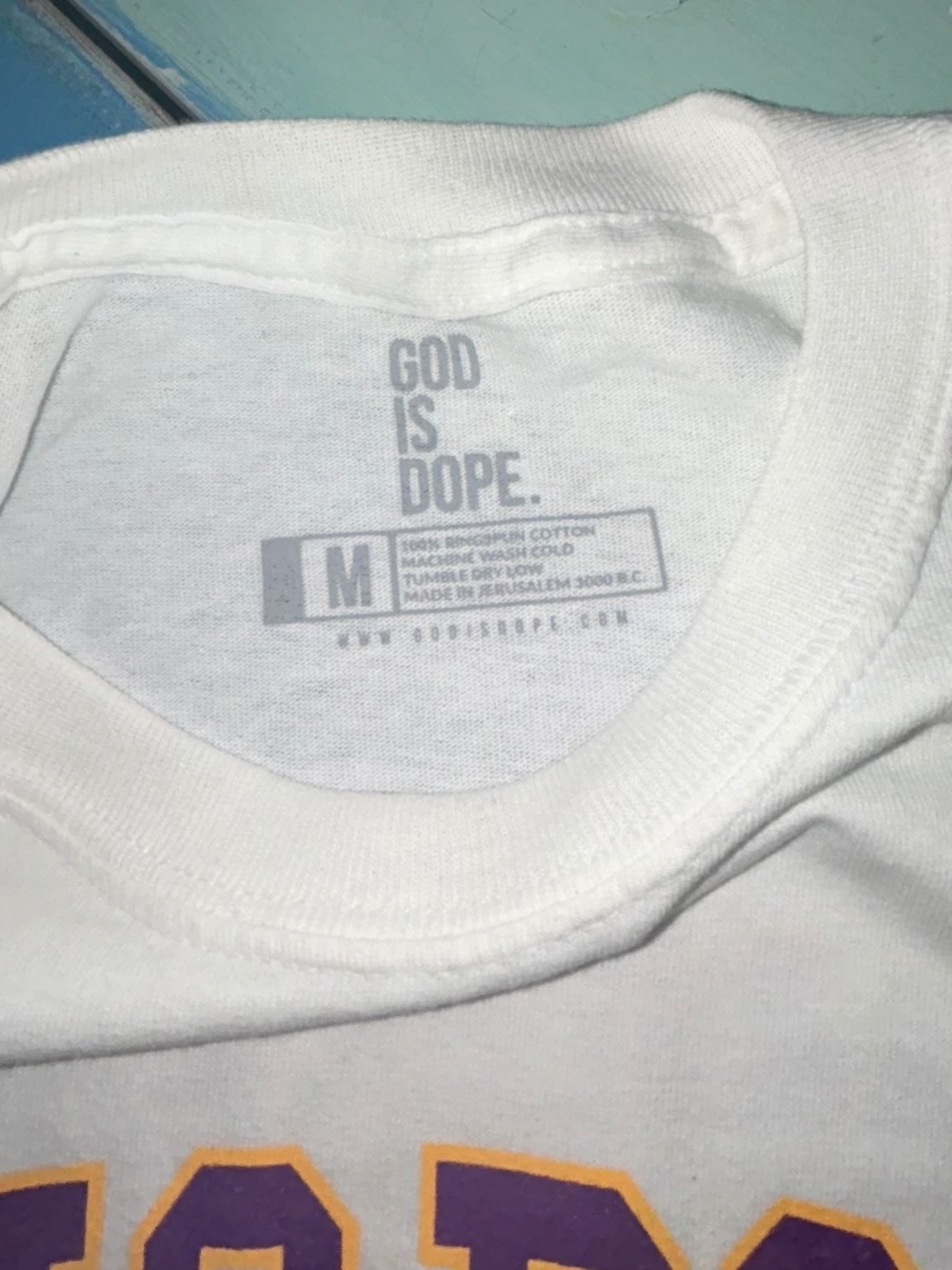 God Is Dope “Mamba 24” Tribute T-Shirt Men’s Medium Lakers Colors Kobe Bryant - Picture 2 of 3
